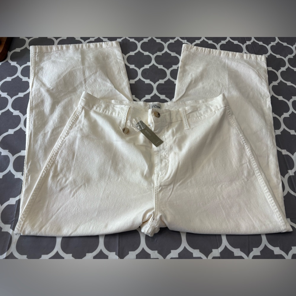 J. Crew Slim Wide Leg Cotton and Modal Wide Leg Pants NWT - Picture 4 of 12